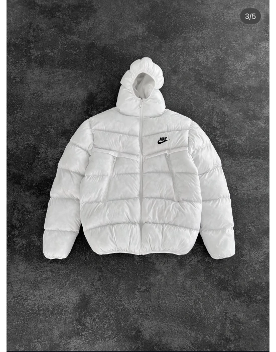 KAPÜŞONLU PUFFER ŞİŞME MONT BEYAZ