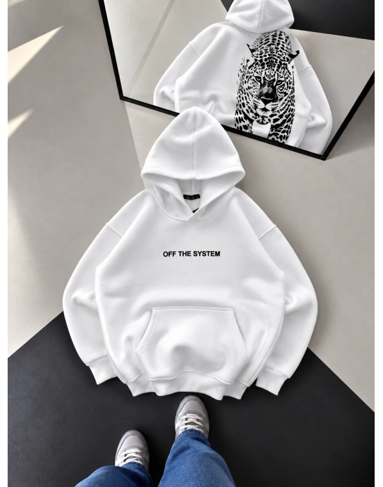 SIRT DETAY DESEN SWEATSHİRT BEYAZ