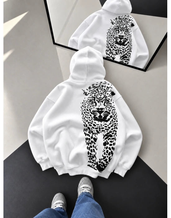 SIRT DETAY DESEN SWEATSHİRT BEYAZ