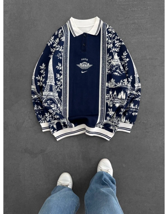 PRS ŞARDONLU SWEATSHİRT LACİVERT