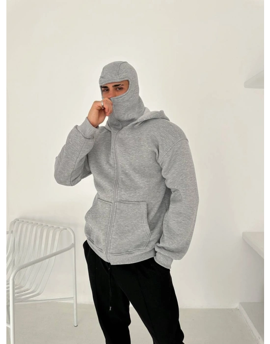HODDİE KAR MASKE HIRKA GRİ