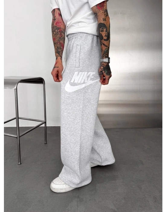 BASKI DETAY BAGGY OVERSİZE EŞOFMAN GRİ