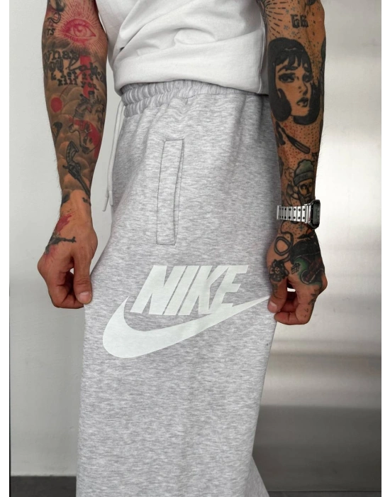 BASKI DETAY BAGGY OVERSİZE EŞOFMAN GRİ