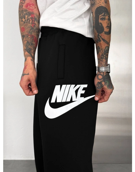 BASKI DETAY BAGGY OVERSİZE EŞOFMAN SİYAH