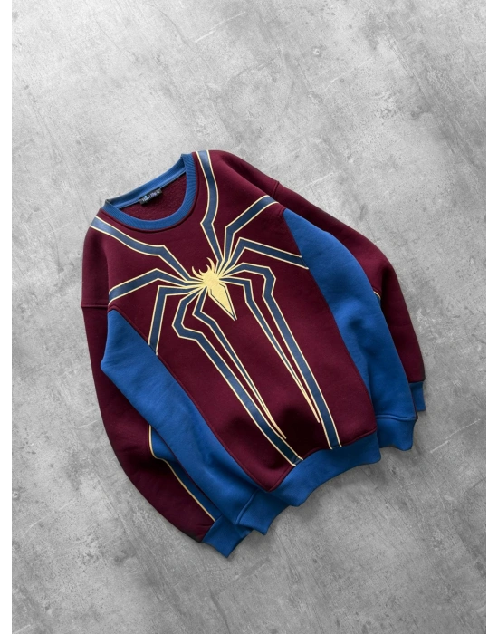 SPİDER OVERSİZE SWEATSHİRT BORDO