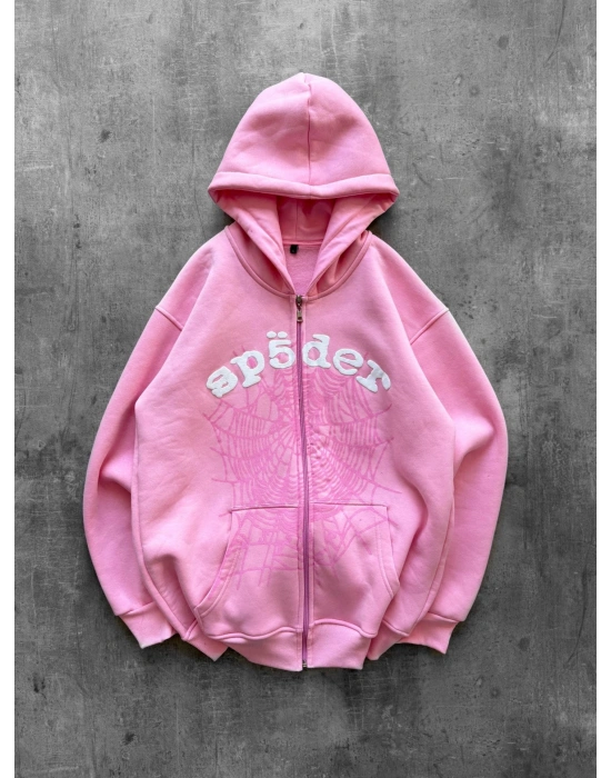 SPİDER ŞARDONLU HIRKA PEMBE