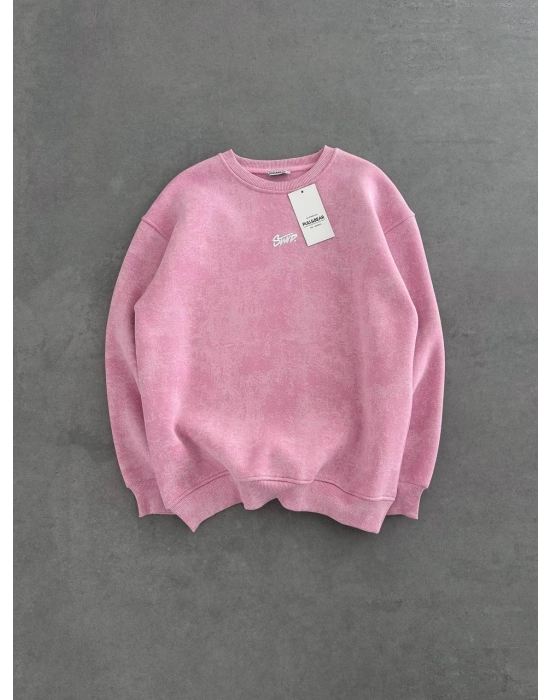 SWD YIKAMALI ŞARDONLU SWEATSHİRT PEMBE