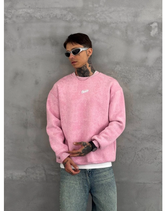 SWD YIKAMALI ŞARDONLU SWEATSHİRT PEMBE