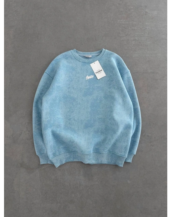 SWD YIKAMALI ŞARDONLU SWEATSHİRT BEBE MAVİSİ