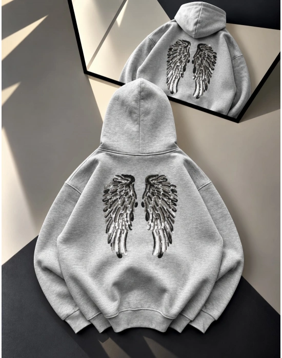 ANGEL ŞARDONLU SWEATSHİRT GRİ