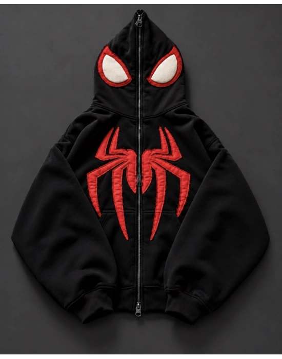 SPİDER HODDİE HIRKA SİYAH