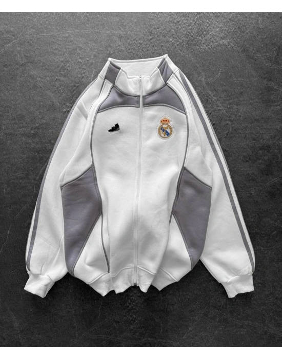 ADD Oversize Şardonlu Hırka Beyaz