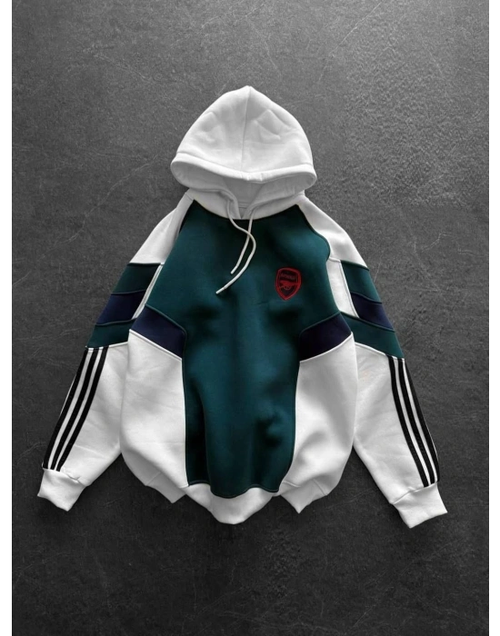 Ars Kapüşonlu Şardonlu Sweatshirt Yeşil