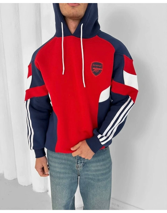 ARS Şardonlu Unisex Sweatshirt - Kırmızı