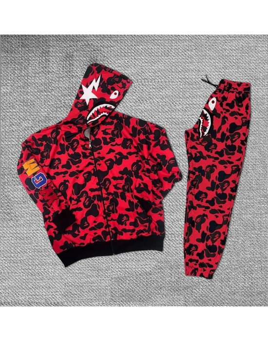 Bape Eşofman Takım Stoklarda - Kırmızı