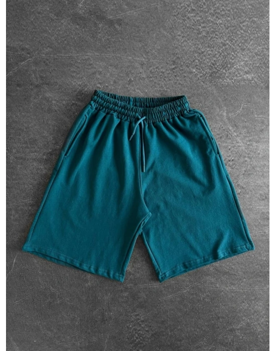 Basic Oversize Şort - Mavi