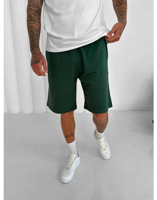 Basic Oversize Şort - Yeşil