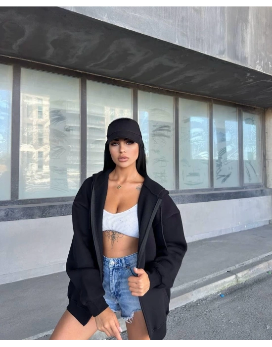 Basic Unisex Hırka - Siyah