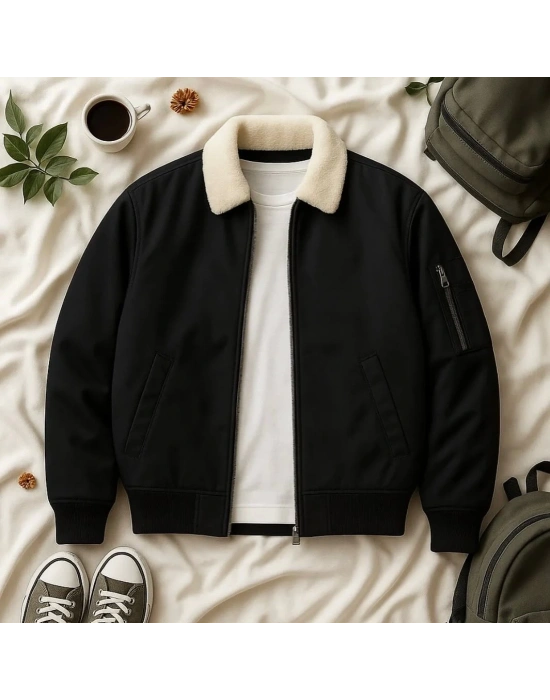 Basic Kürk Yaka Bomber Ceket