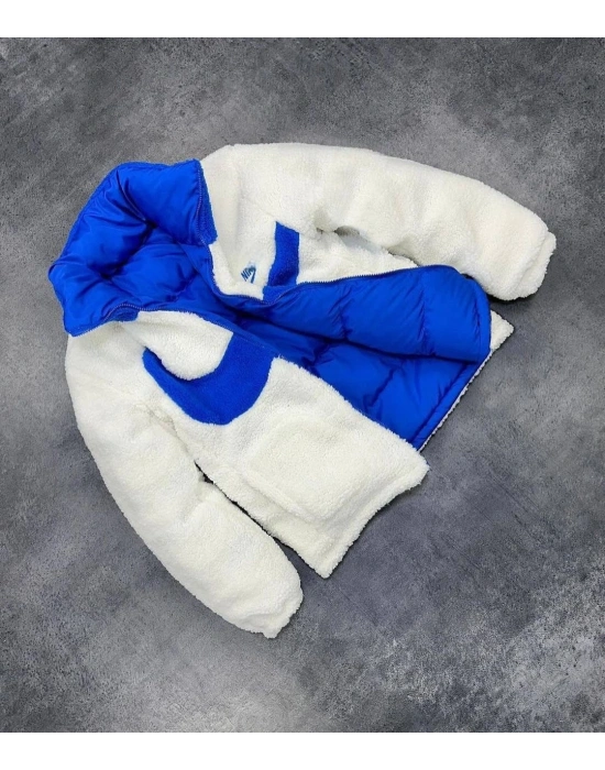 Çift taraflı Unisex Mont Mavi