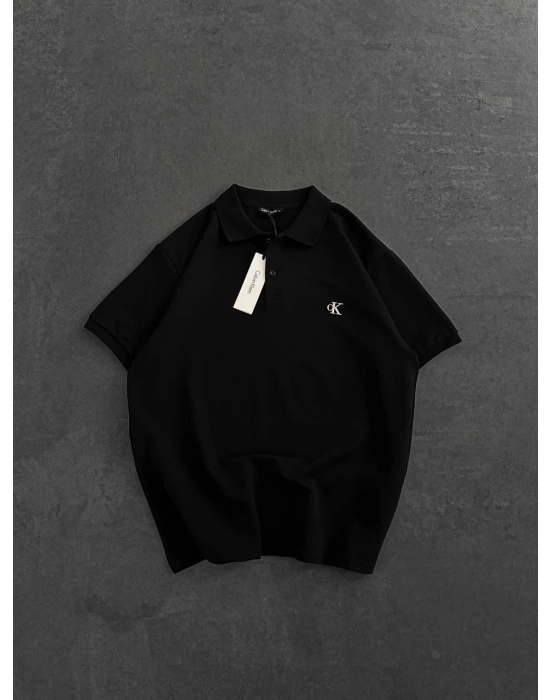 CK Polo Yaka Unisex Tshirt Siyahh
