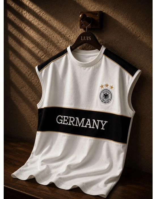 Germany Sıfır Kol Tshirt Beyaz