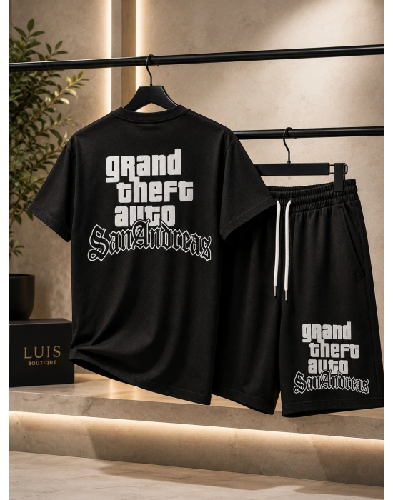 GTA OVERSİZE UNİSEX ŞORTLU TAKIM