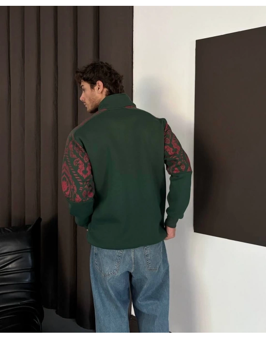 İtaly Oversize Şardonlu Hırka Yeşil