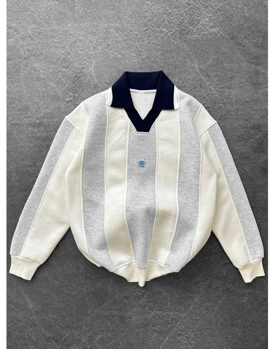 JS Polo Yaka Sweatshirt - Gri