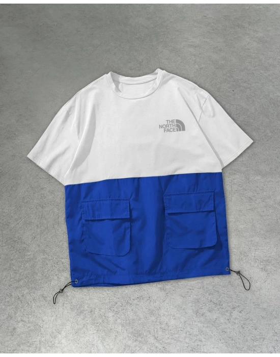 NF Cep Detay Oversize Tshirt Mavi