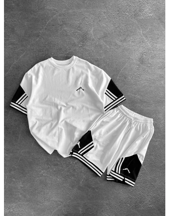 Oversize JR Şortlu Takım Beyaz