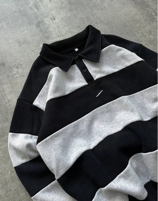 Parçalı Nk Polo Yaka Sweatshirt