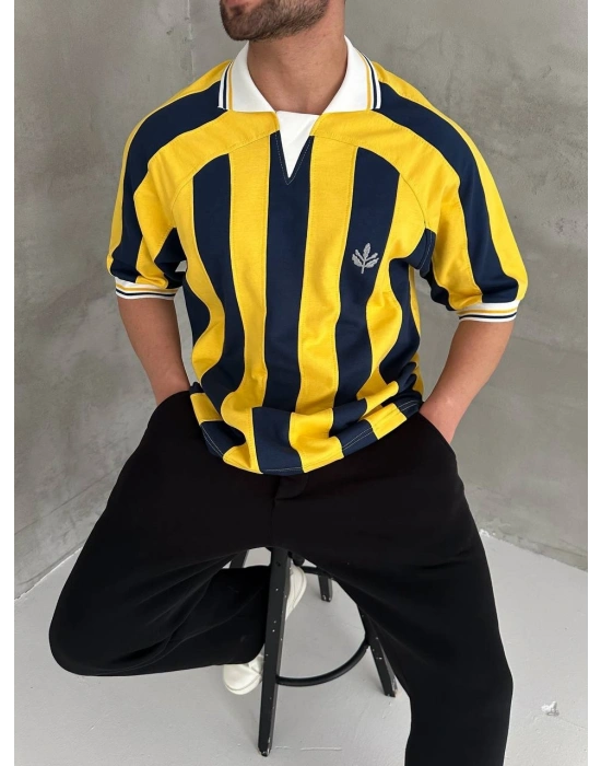 Ribana Detay Polo Yaka Unisex Tshirt