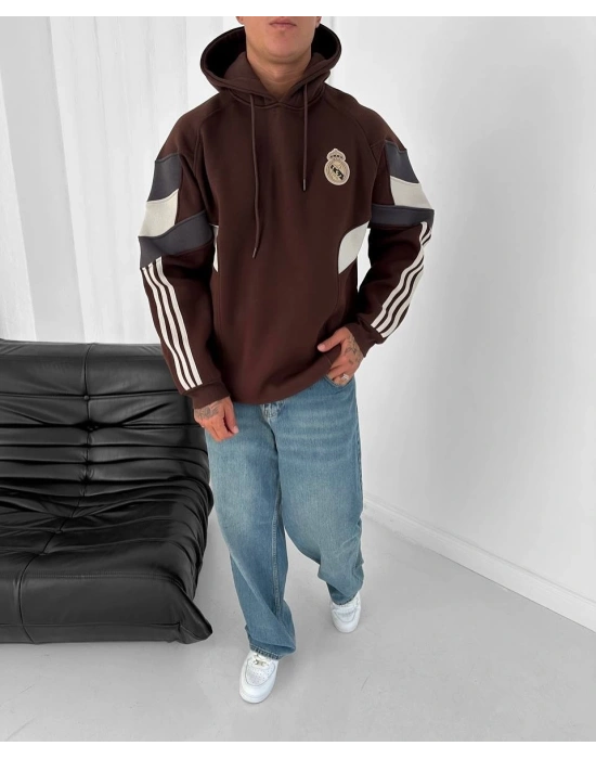 RM Şardonlu Unisex Sweatshirt - Kahverengi