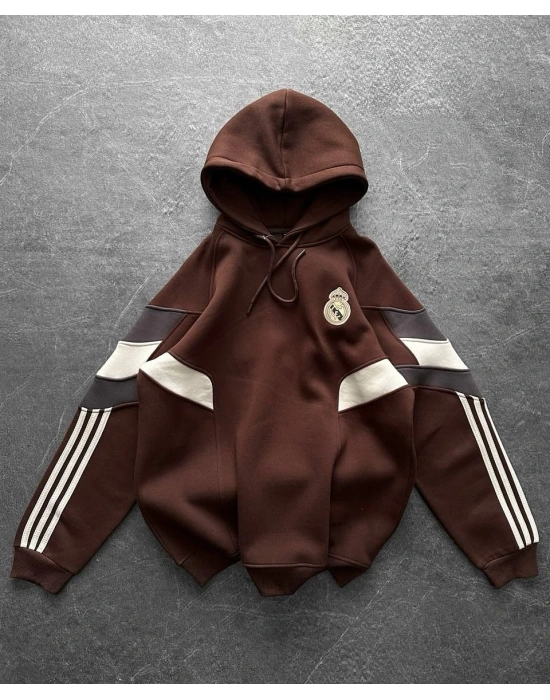 RM Şardonlu Unisex Sweatshirt - Kahverengi