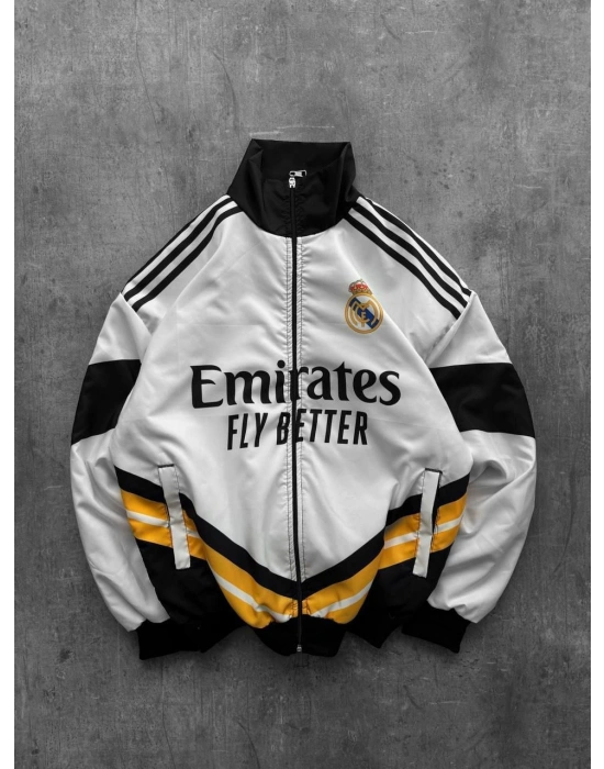 Rm Unisex Bomber Ceket Beyaz