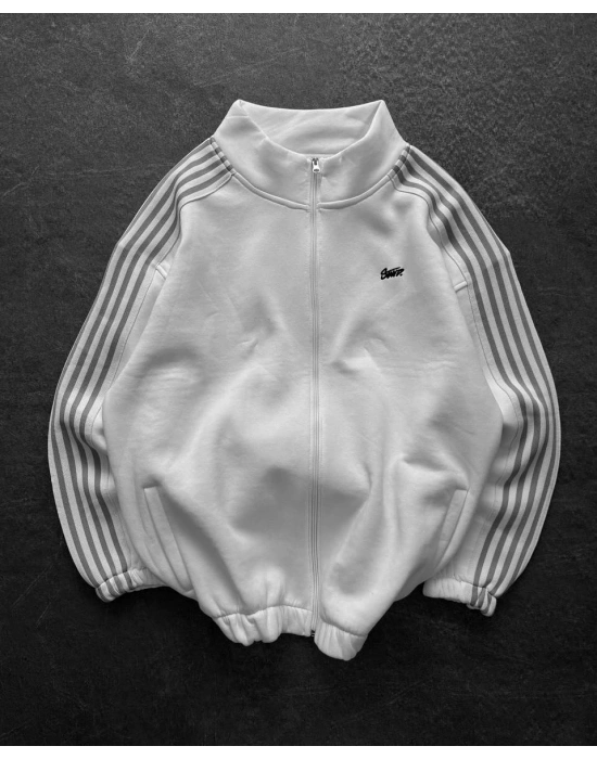 Sw Unisex Şardonlu Hırka - Beyaz