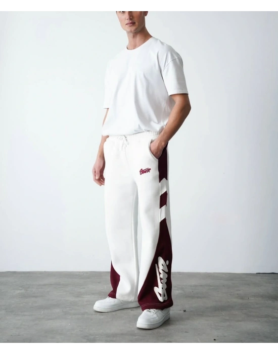 SWD Şardonlu Unisex Eşofman Beyaz