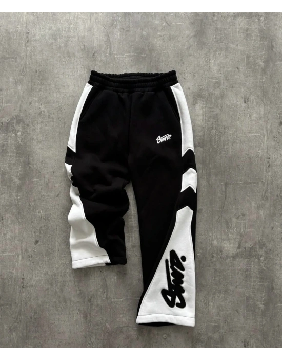 SWD Şardonlu Unisex Eşofman Siyah