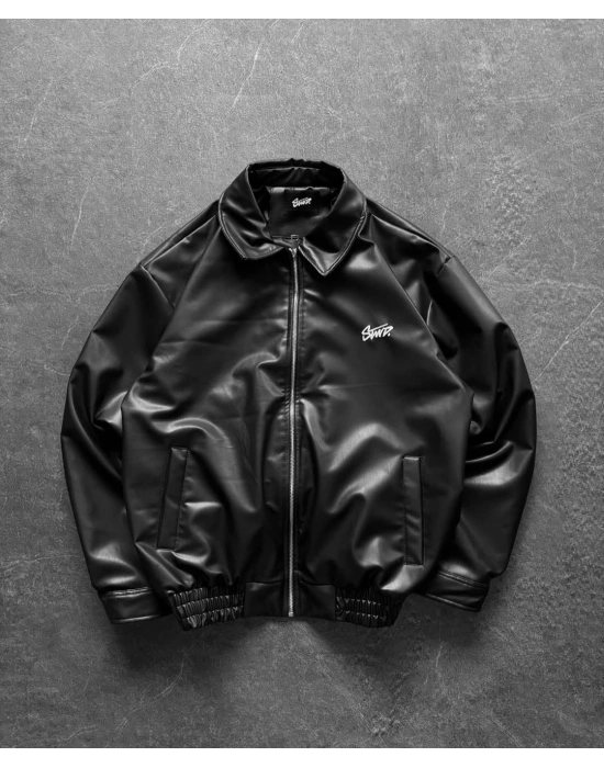 Swd Unisex Deri Ceket Siyah
