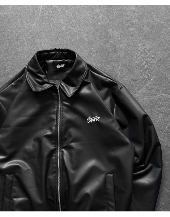 Swd Unisex Deri Ceket Siyah