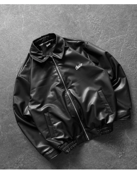 Swd Unisex Deri Ceket Siyah