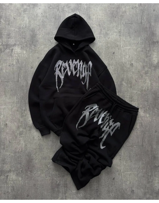 Taşlı Şardonlu Unisex Eşofman Takımı