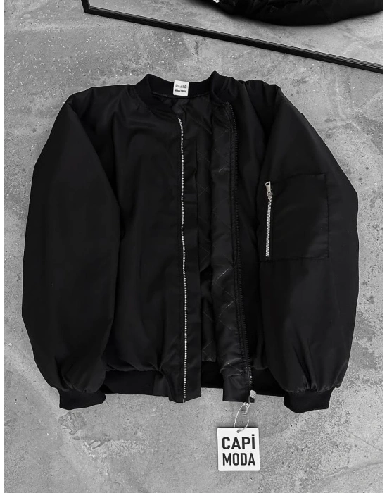 Unisex Bomber Ceket Siyah