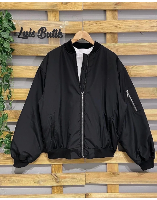 Unisex Bomber Ceket Siyah