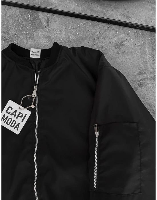 Unisex Bomber Ceket Siyah
