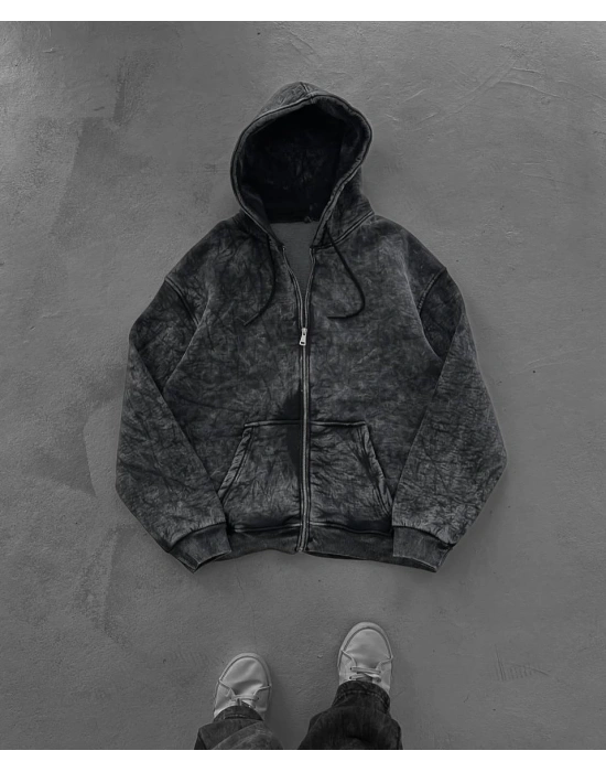 Yıkamalı Şardonlu Unisex Hırka