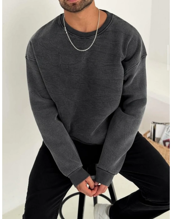 Yıkamalı Şardonlu Unisex Sweatshirt