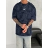 SW Yıkamalı Oversize Unisex Tshirt Lacivert