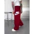 BASKI DETAY BAGGY OVERSİZE EŞOFMAN KIRMIZI